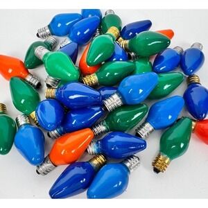 VTG Christmas Bulbs (38) C7‎ Lot Crafting Christmas Decor Repurpose Upcycle